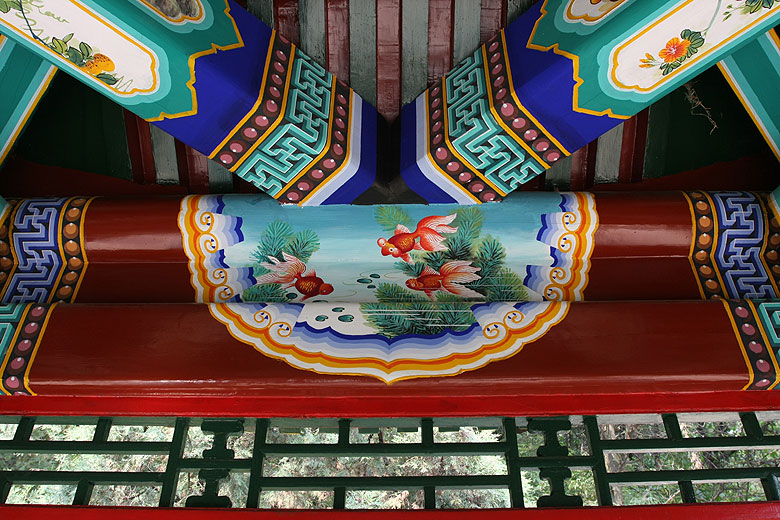Пекин, Парк Ароматных Холмов, Роспись в павильоне в Саду Сиян (Beijing, Fragrant Hills Park, Xiyang Garden)