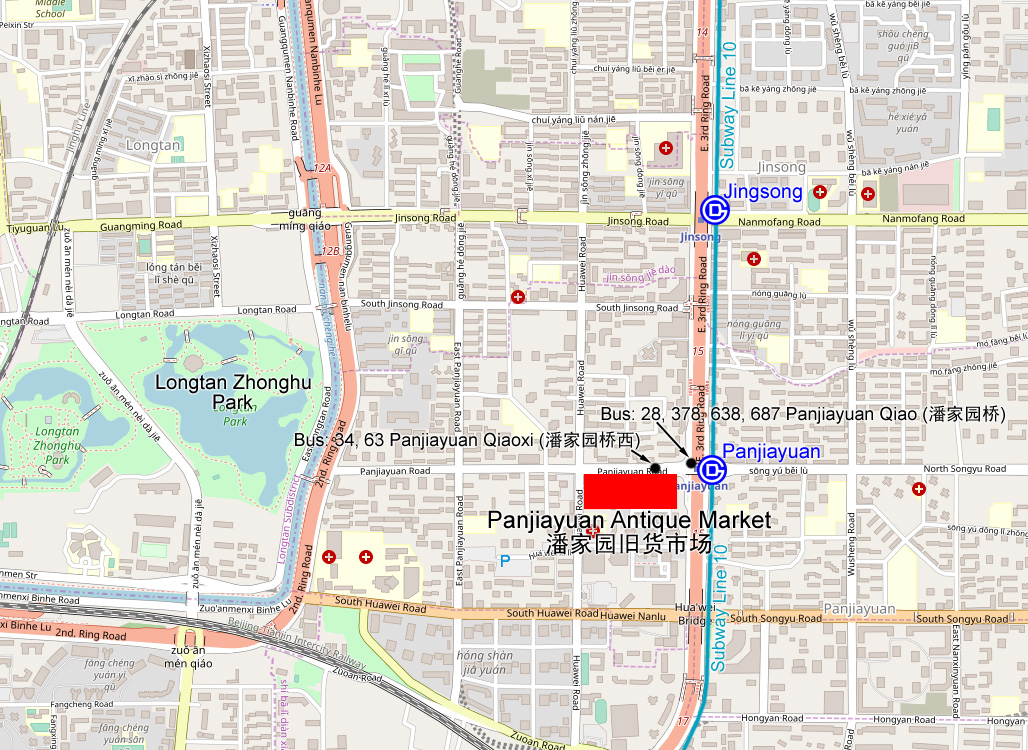 Карта расположения Рынка Паньцзяюань